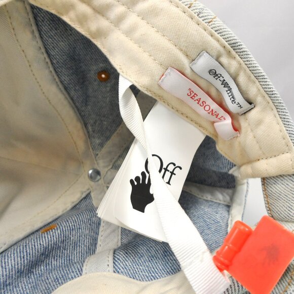 NWT360 Off-White Distressed Denim Arrows Colored Baseball Cap in Grey - Picture 11 of 16